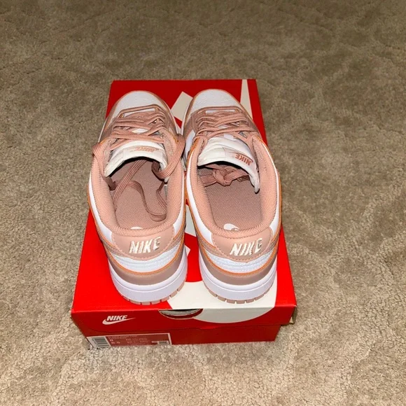 Women’s Nike Dunk Low White/Rose Whisper - Picture 2 of 6